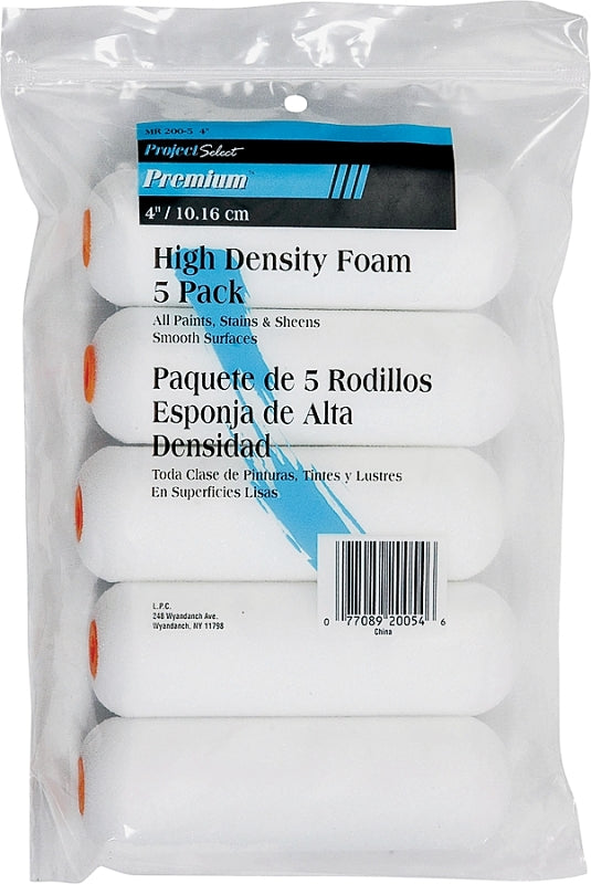 Linzer MR 200-5 0400 Mr200-5-4 Shed-Free Mini Roller, 1/4 in Nap, 4 in L, High Density Foam Cover, White
