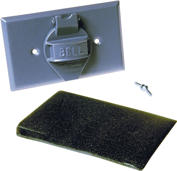 Hubbell-Raco 5152-0 Weatherproof Device Cover, 1-13/32 in Dia X 4-9/16 in L X 2-13/16 in W, Gray