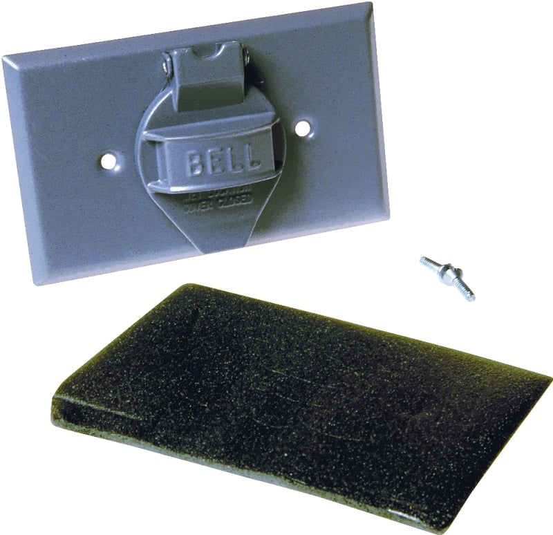 Hubbell-Raco 5152-0 Weatherproof Device Cover, 1-13/32 in Dia X 4-9/16 in L X 2-13/16 in W, Gray