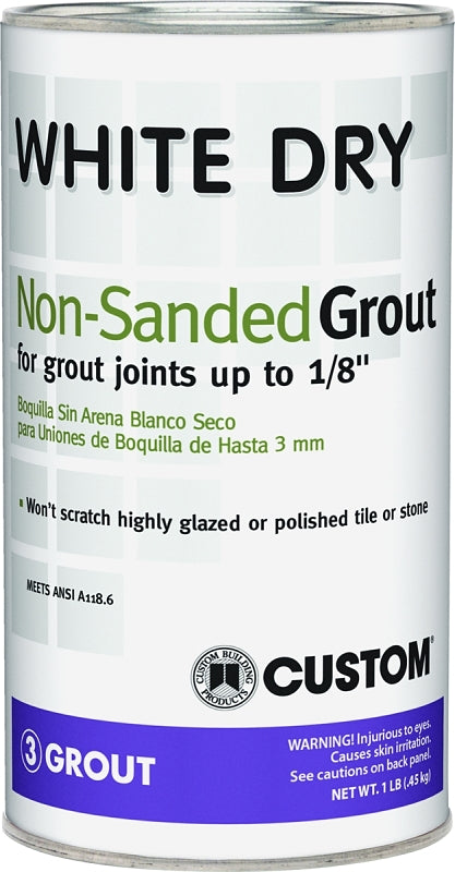 Custom Building Product WDG1 1lb White Non-Sanded Tile Grout, 1-Pound, No Color WDG1-6