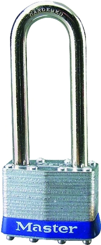 Master Lock 1UPLJ 1-3/4in (44mm) Wide Laminated Steel Pin Tumbler Padlock with 2-1/2in (64mm) Shackle, Universal Pin (No Keys Included)