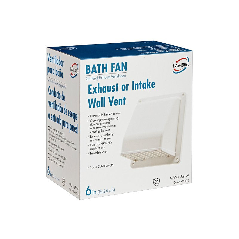 LAMBRO 351G/351GR Plastic Wall Cap (6")