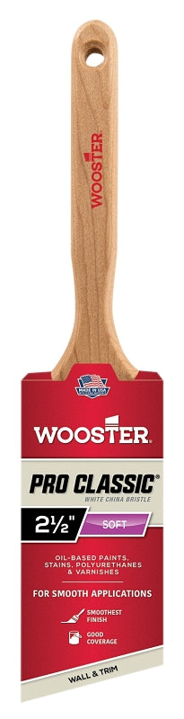 LINDBECK SILVER TIP Z1222-21/2 Wooster Pro Majestic Z1222 Sash Paint Brush, 2-1/2 in Width, Chiseled China Bristle, 2.5 Inch