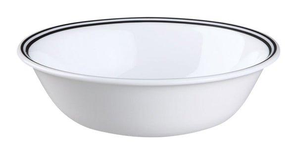 Corelle Livingware 18 oz. Black/White Glass City Block Soup/Cereal Bowl 1 pk 1074209