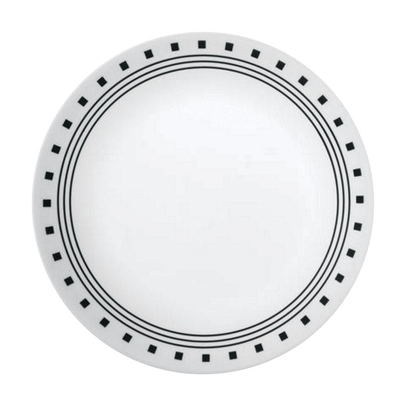 Corelle Livingware Black/White Glass City Block Luncheon Plate 1 pk