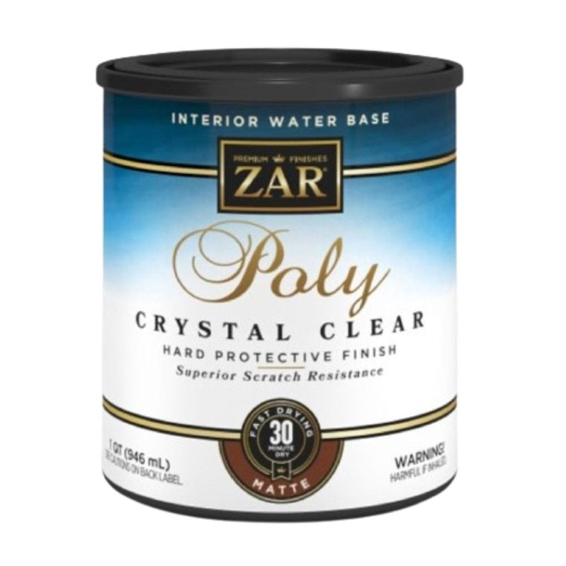 ZAR 34412 Antique Flat Aqua Water Based Polyurethane, QT, No Color
