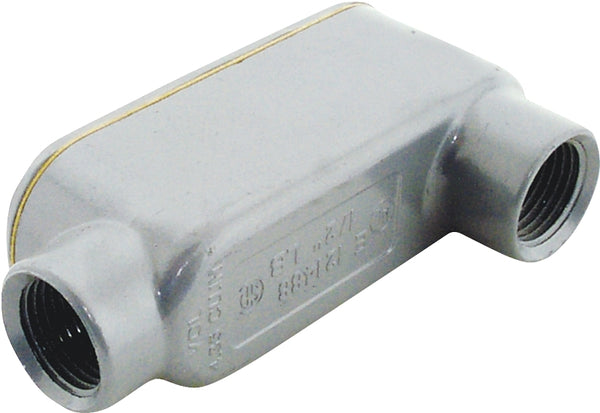 Halex, 1/2 in. Rigid Type-LB Threaded Aluminum Conduit Body , 58605, 1 per pack