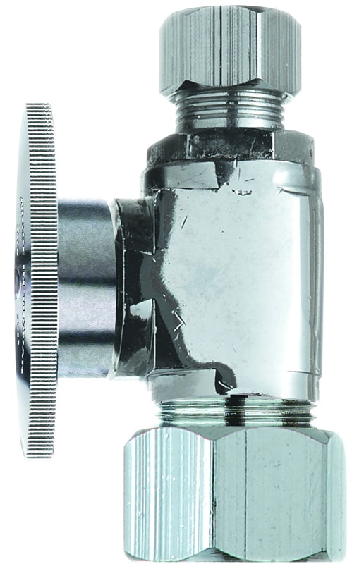 Plumb Pak PP20063LF 1/4 Turn Straight Shut-Off Valve, 5/8 X 3/8 in, Nominal Cpvc X Od, Body, Chrome Plated, 1/2" x 3/8"