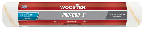 Wooster Pro/Doo-Z RR642-14 Roller Cover, 3/8 in Thick Nap, 14 in L, Fabric Cover, White