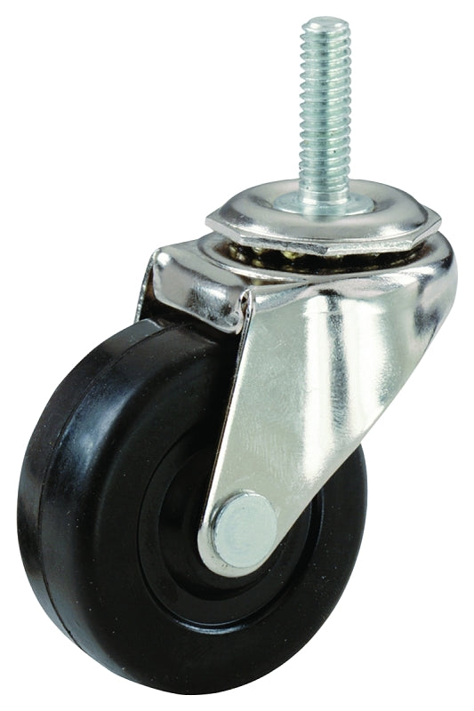 Shepherd Hardware 9194 2-Inch Stem Caster, Soft Rubber Wheel, 3/8-Inch Stem Diamter, 80-lb Load Capacity