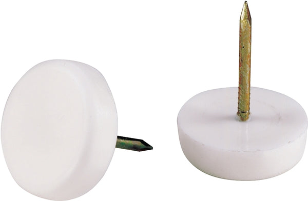 Shepherd Hardware 9144 3/4-Inch Furniture Tack Glides, 4-Pack,White