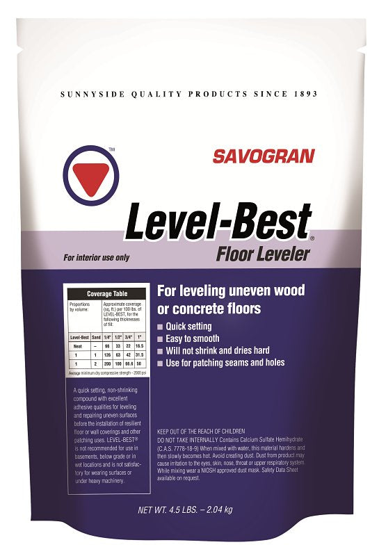 SAVOGRAN 12832 4-1/2LB FLR Leveler, 4-1/2 lb, White to Off-White