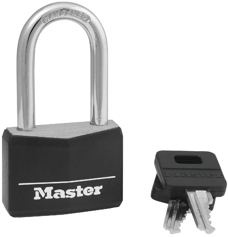 Master Lock 141DLF Covered Aluminum Padlock with Key, Black