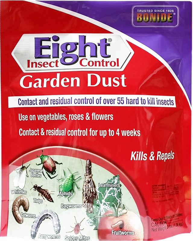 Bonide Eight Insect Control Garden Dust, 3 lb. Insect & Mite Killer for Outdoor Garden, Kills & Repels Insects