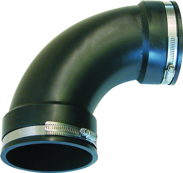 Fernco PQL-400 Flexible PVC Elbow for 90 Degree Cast Iron, Steel and Plastic Pipe Connections