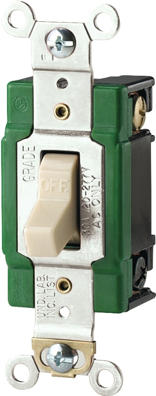 EATON Wiring 3032V 30-Amp, 120/277-Volt Rating Toggle Switch, Ivory