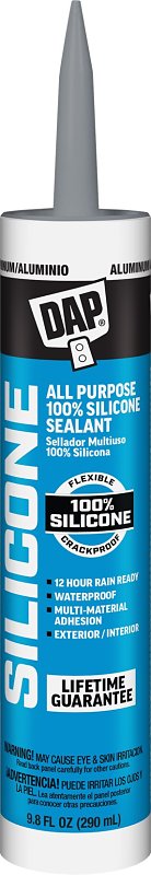 DAP 08643 9.8-Ounce 100% Silicone Window, Door and Siding Sealant, Aluminum