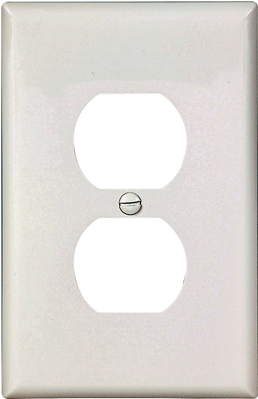 EATON Wiring PJ8W Mid-Size Polycarbonate 2-Gang Combination Toggle and Duplex Receptacle Wallplate, White
