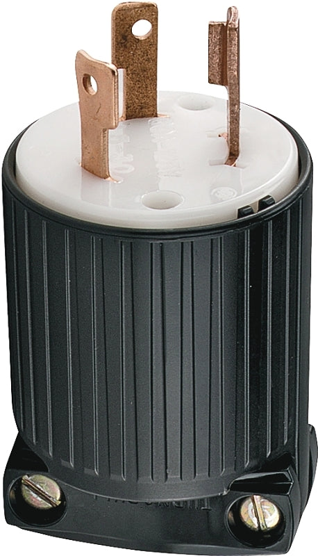 EATON L530P Twist Lock Electrical Plug, 125 V, 30 A, 2 P, 3 W, Black/White
