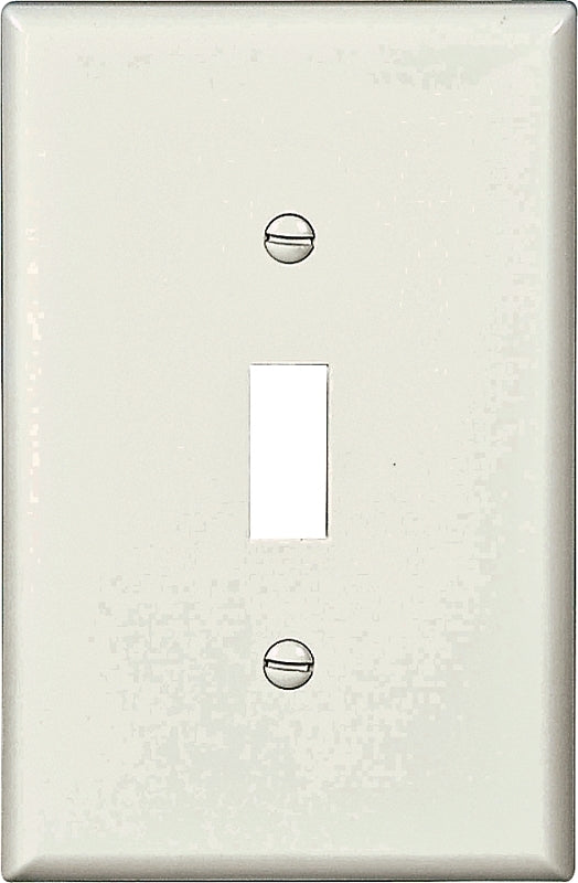 Eaton PJ1W Mid-Size Polycarbonate 1-Gang Toggle Switch Wallplate, White