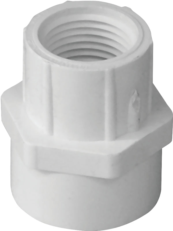 Lasco 435990 Pipe Adapter, 3/4 x 1 in, Slip x FIP, PVC, SCH 40 Schedule 435102BC