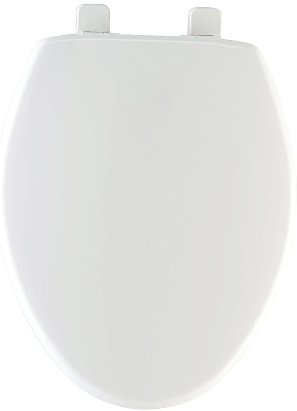 MAYFAIR 1880SLOW 000 Caswell Toilet Seat will Slowly Close and Never Loosen, ELONGATED, Long Lasting Plastic, White , Pack of 1