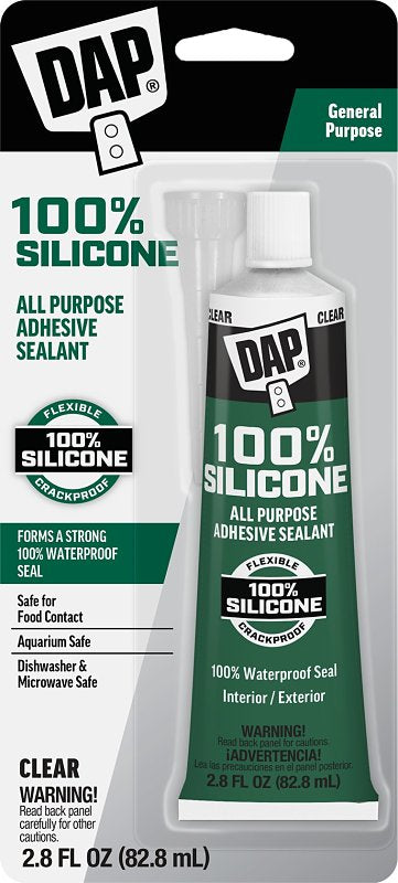 Dap 00688 All-Purpose Adhesive Sealant, 100% Silicone, 2.8-Ounce Tube 7079800755