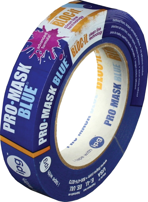 IPG ProMask Blue with BLOC-It, Premium 14-Day Masking Tape, 0.70" x 60 yd, Blue, (Single Roll) 9530-.75