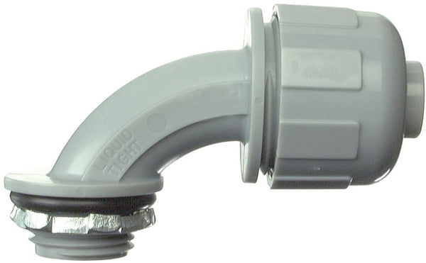 Halex 27691 Conn 90Deg Lqd 1/2" Compression Gray PVC
