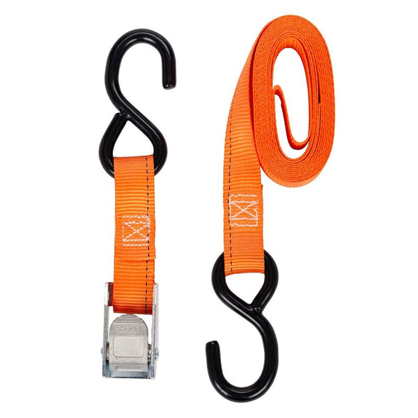 Keeper - 1" x 10' Heavy Duty Cam Buckle Tie-Down with S Hooks - 400 lbs. Working Load Limit and 1,200 lbs Break Strength 05110