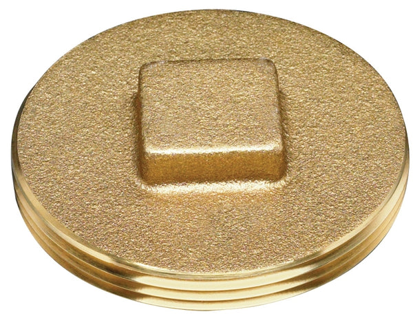 Oatey Raised Head Plug, Brass, 3.5-In. 42373