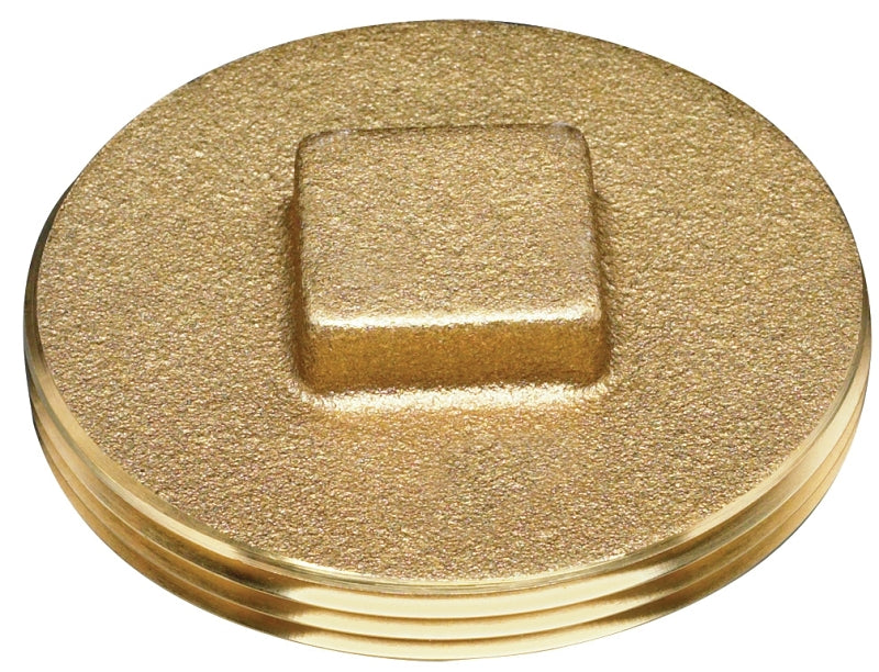 Raised Head Plug, Brass, 3.5-In.