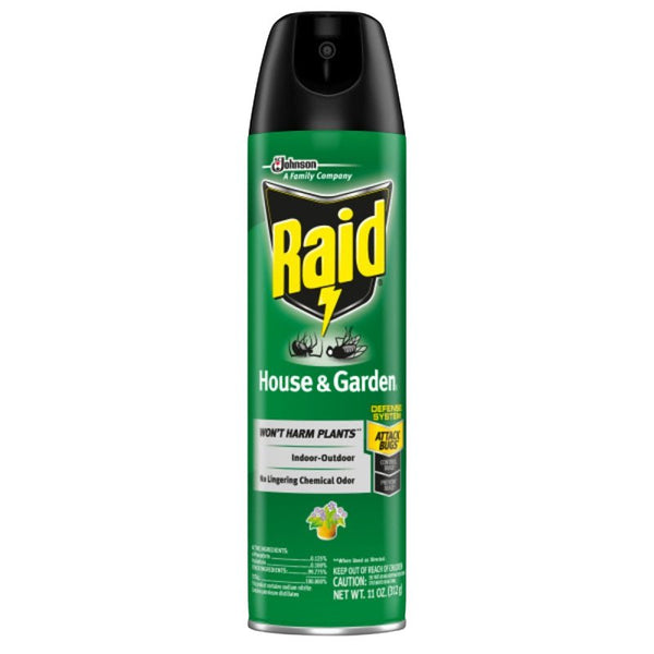 Raid House and Garden Insect Killer Insecticide Aerosol Spray - 11 Oz. (Pack of 3) 76410