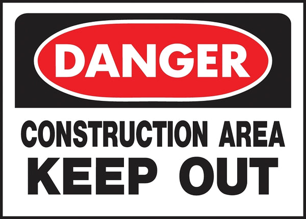 Hy-ko Prod Co 520 10" X 14", Red, Danger Construction Area Keep Out Sign
