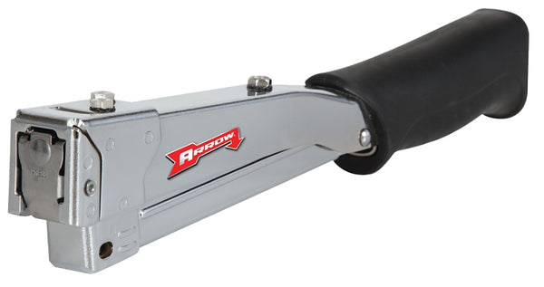 Arrow HT55BL Hammer Tacker, Manual Stapler for Construction and Insulation, Ergonomic Grip Handle, Dual-Capacity Rear-Load Magazine, Fits 1/4", 5/16", or 3/8" Staples