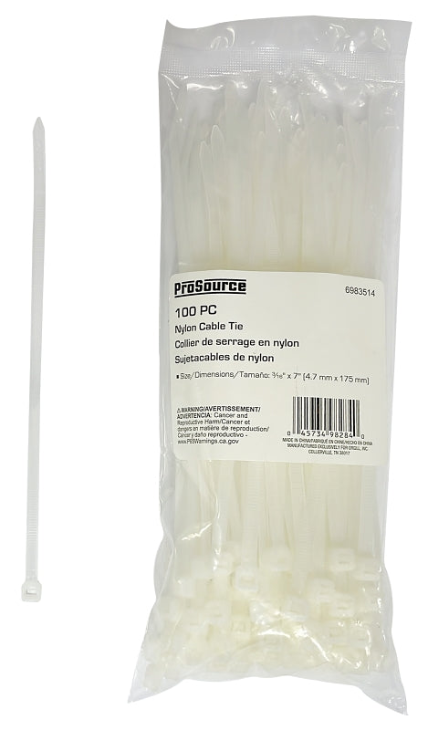 TOOLBASIX RAT9/3111D3L Heavy Duty Cable Tie, Nylon, 7 in L, 7-Inch