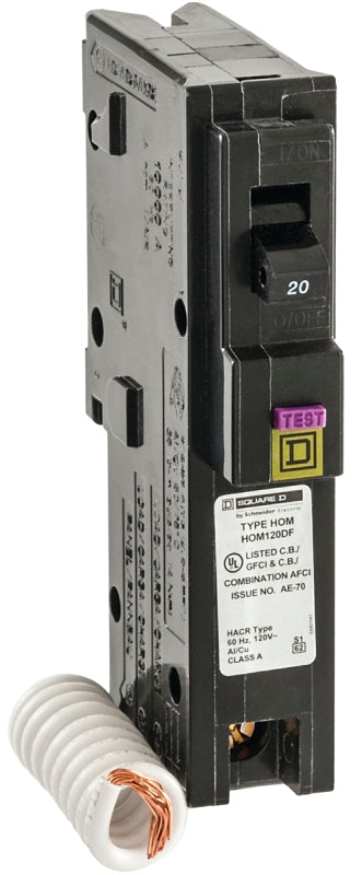 Square D - HOM120DFC Homeline 20-Amp Single-Pole Dual Function Circuit Breaker, 1-Inch Format