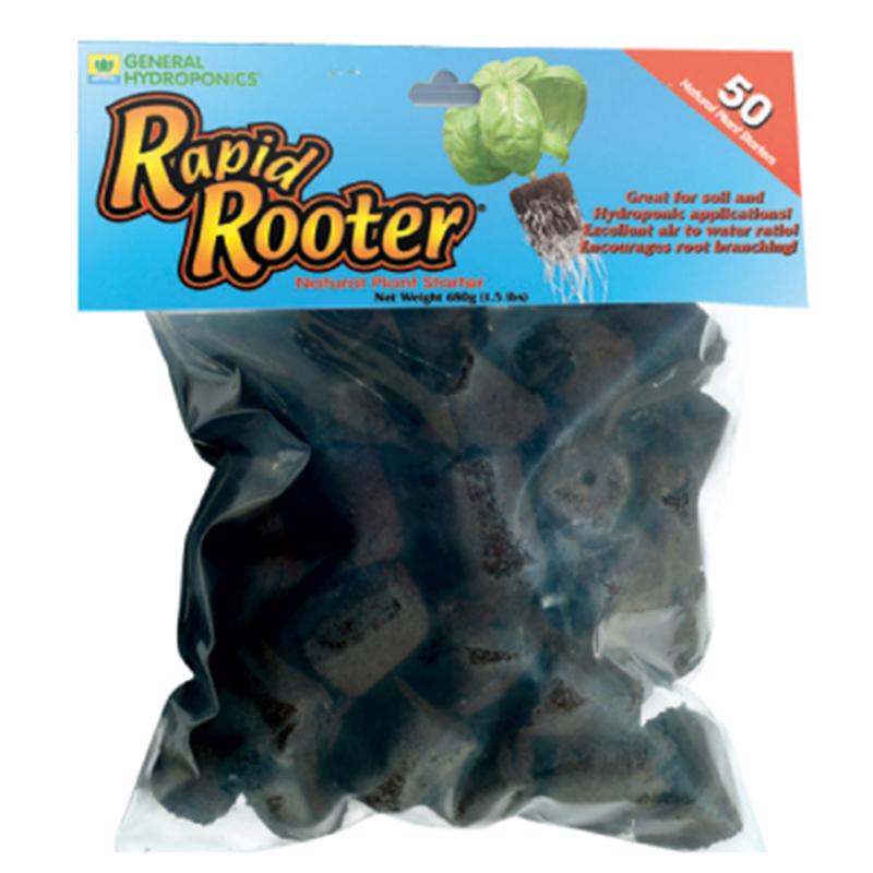 General Hydroponics Rapid Rooter, Starter Plug for Seeds or Cuttings, Great for Soil or Hydroponics Growing System, 50 Plugs