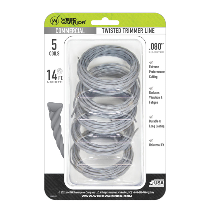 WEED WARRIOR Commercial Grade .080 in. D X 14 ft. L Trimmer Line