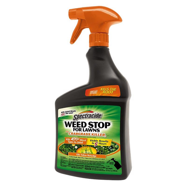Spectracide Weed Stop for Lawns Plus Crabgrass Killer 32 Oz, Ready-to-Use HG-96590
