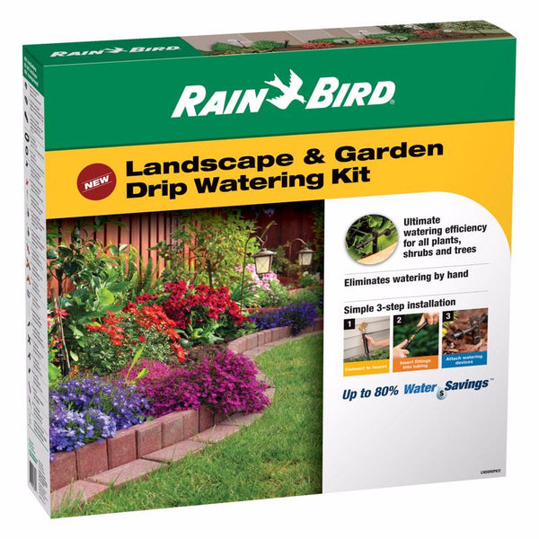 Rain Bird LNDDRIPKIT Drip Irrigation Landscape/Garden Watering Kit with Drippers, Micro-Bubblers, Micro-Sprays