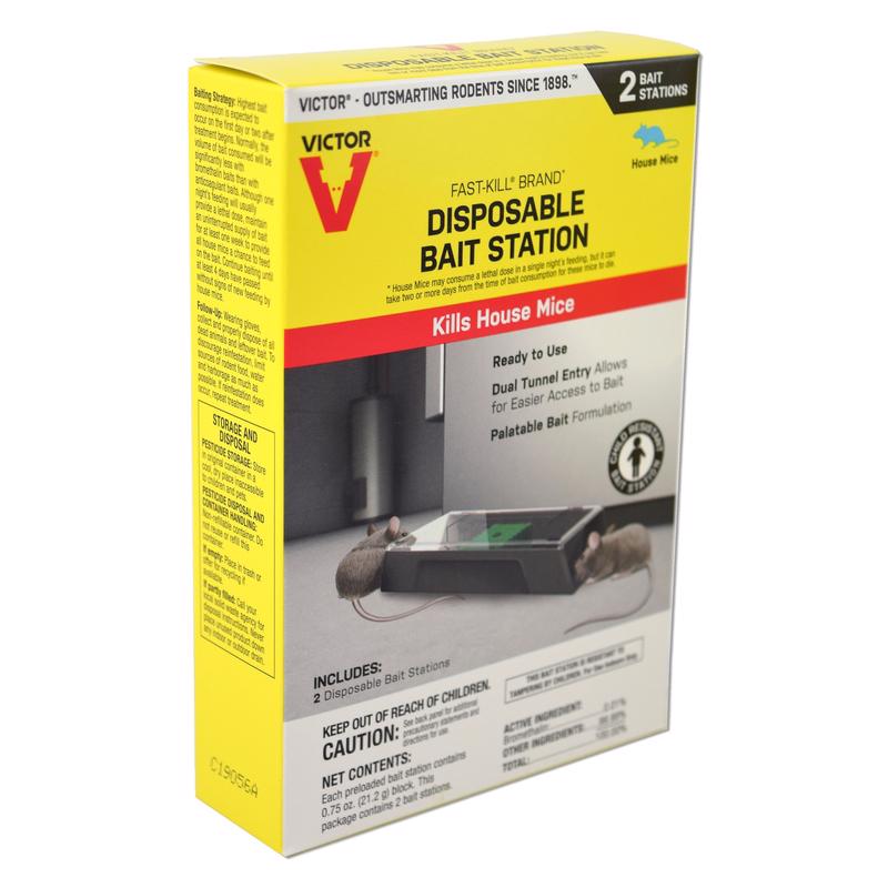 Victor M914 Fast-Kill Brand Ready-to-Use Disposable Mouse Bait Station – 2 Pack