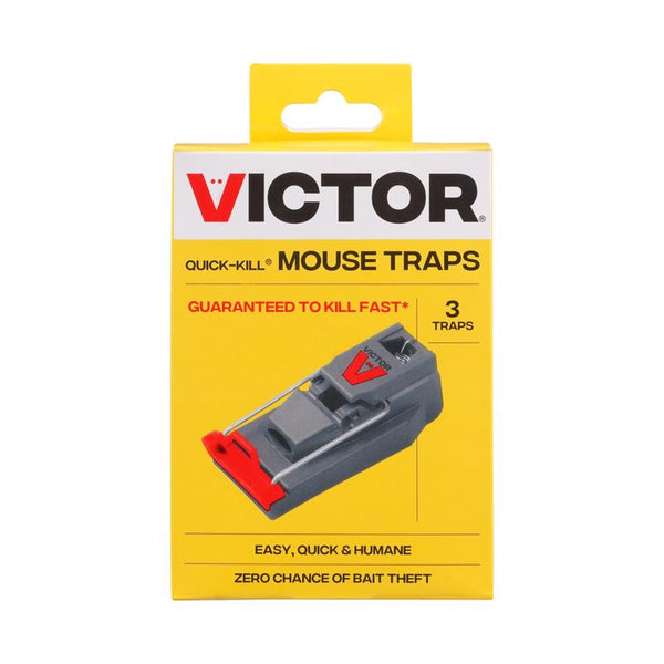 Victor M123 Quick-Kill Easy Set Mouse Trap - 3 Reusable Mouse Traps M140-3B