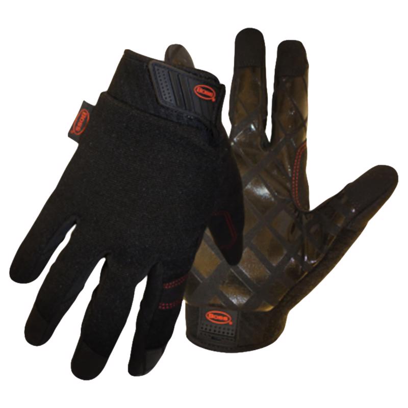 Boss 5211M Diamond Grip Mechanic Gloves, Black