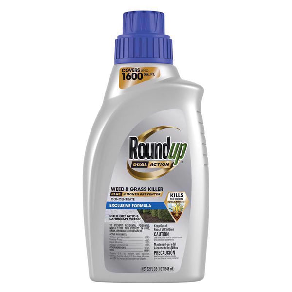 Roundup Dual Action Weed & Grass Killer Plus 4 Month Preventer Concentrate, 32 fl. oz. 5376906