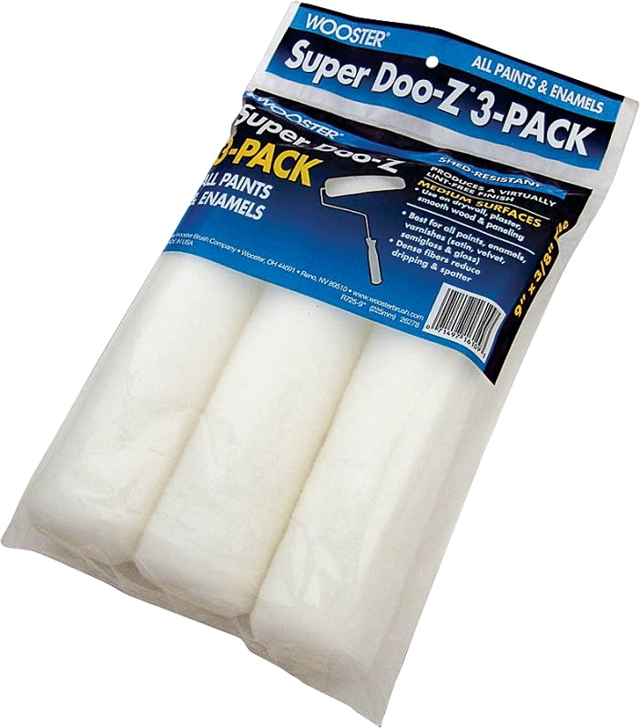Wooster Brush R725-9 Super Doo-Z Roller Cover, 3/8-Inch Nap, 3-Pack, 9-Inch