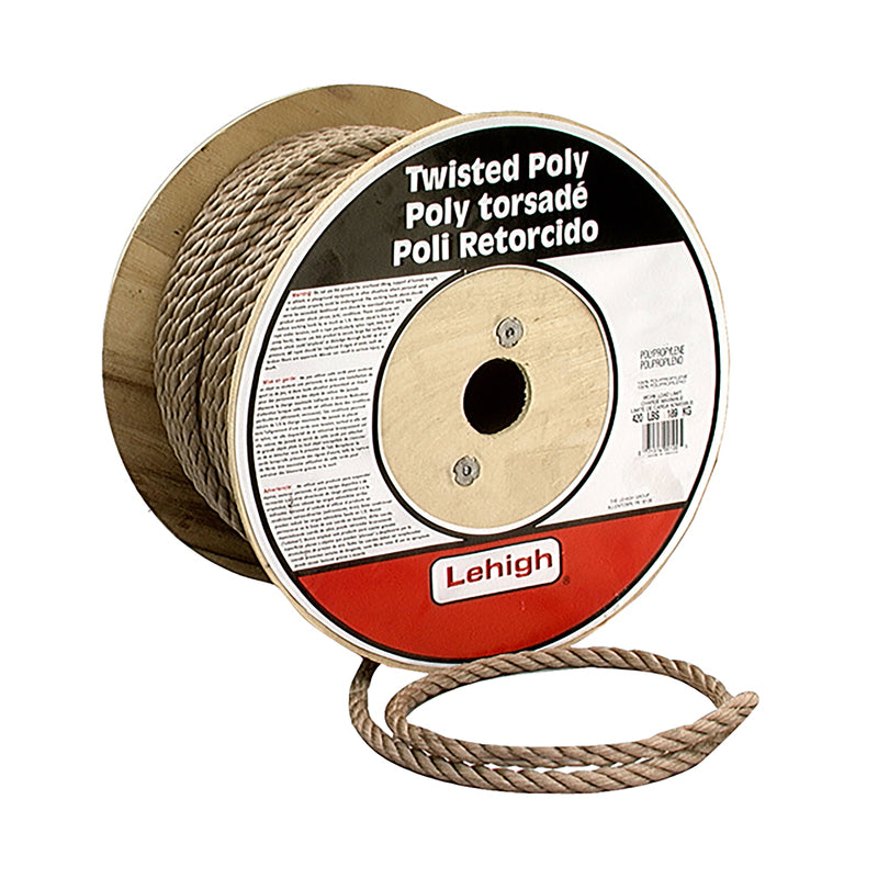 Lehigh Group FPB582 5/8" X 200' Manila Twisted Polypropylene Rope