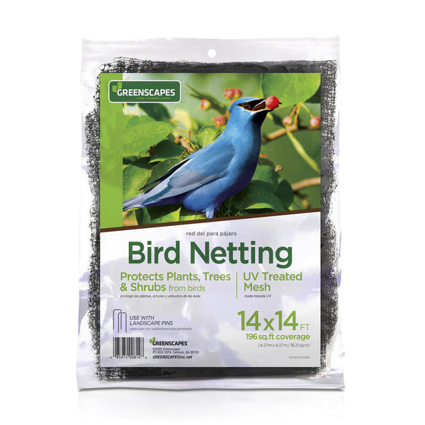 Greenscapes Bird Netting and Fencing Reusable Tree/Shrub Barrier, 14 ft x 14 ft ,Gray 46658