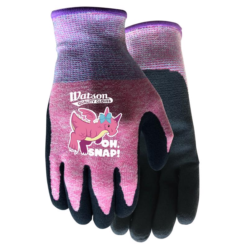 Watson Gloves, #6171 - Oh, Snap!, Sustainable Garden Gloves for Kids - Eco-Friendly, Made of Recycled Products, Sure-Grip, Ergonomically Formed, Snug-Fitting (1 Pair, Extra Small)