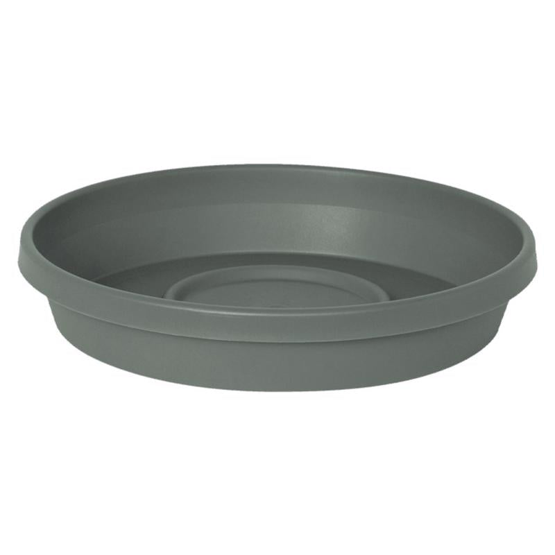 Bloem Terra Resin Saucer Tray: 11.25" Bottom Width - Basil Green - Matte, Durable, Ribbed Bottom, Indoor and Outdoor, Fits 14" Terra Pots, Made in USA